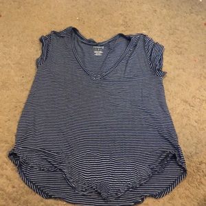 striped, navy, american eagle t-shirt size M